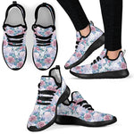 White Fairy Rose Unicorn Pattern Print Mesh Knit Shoes GearFrost