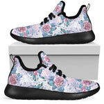 White Fairy Rose Unicorn Pattern Print Mesh Knit Shoes GearFrost