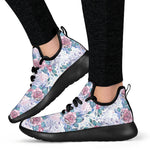 White Fairy Rose Unicorn Pattern Print Mesh Knit Shoes GearFrost