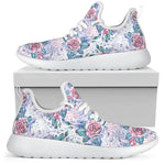 White Fairy Rose Unicorn Pattern Print Mesh Knit Shoes GearFrost