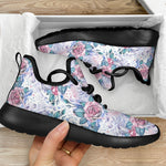 White Fairy Rose Unicorn Pattern Print Mesh Knit Shoes GearFrost