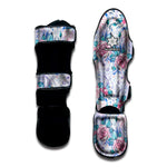 White Fairy Rose Unicorn Pattern Print Muay Thai Shin Guard