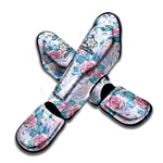 White Fairy Rose Unicorn Pattern Print Muay Thai Shin Guard