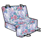 White Fairy Rose Unicorn Pattern Print Pet Car Back Seat Cover
