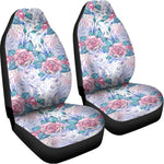 White Fairy Rose Unicorn Pattern Print Universal Fit Car Seat Covers