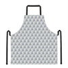 White Geometric Cube Shape Pattern Print Apron