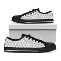 White Geometric Cube Shape Pattern Print Black Low Top Sneakers