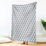 White Geometric Cube Shape Pattern Print Blanket