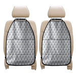 White Geometric Cube Shape Pattern Print Car Seat Organizers
