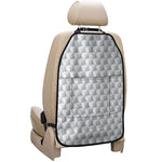 White Geometric Cube Shape Pattern Print Car Seat Organizers