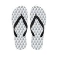 White Geometric Cube Shape Pattern Print Flip Flops