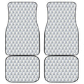 White Geometric Cube Shape Pattern Print Front and Back Car Floor Mats