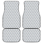 White Geometric Cube Shape Pattern Print Front and Back Car Floor Mats