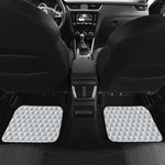 White Geometric Cube Shape Pattern Print Front and Back Car Floor Mats
