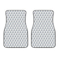 White Geometric Cube Shape Pattern Print Front Car Floor Mats