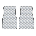 White Geometric Cube Shape Pattern Print Front Car Floor Mats