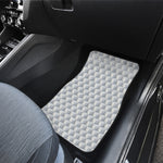 White Geometric Cube Shape Pattern Print Front Car Floor Mats