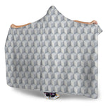 White Geometric Cube Shape Pattern Print Hooded Blanket