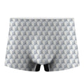 White Geometric Cube Shape Pattern Print Men's Boxer Briefs