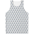 White Geometric Cube Shape Pattern Print Men's Tank Top