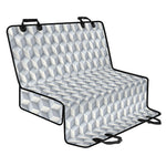 White Geometric Cube Shape Pattern Print Pet Car Back Seat Cover