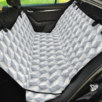 White Geometric Cube Shape Pattern Print Pet Car Back Seat Cover
