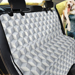 White Geometric Cube Shape Pattern Print Pet Car Back Seat Cover