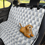 White Geometric Cube Shape Pattern Print Pet Car Back Seat Cover