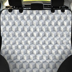 White Geometric Cube Shape Pattern Print Pet Car Back Seat Cover