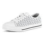 White Geometric Cube Shape Pattern Print White Low Top Shoes