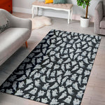 White Ghost Ghost Pattern Print Area Rug