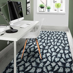 White Ghost Ghost Pattern Print Area Rug