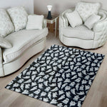 White Ghost Ghost Pattern Print Area Rug
