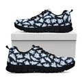 White Ghost Pattern Print Black Running Shoes