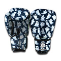White Ghost Pattern Print Boxing Gloves