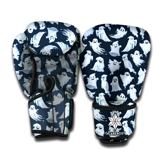 White Ghost Ghost Pattern Print Boxing Gloves