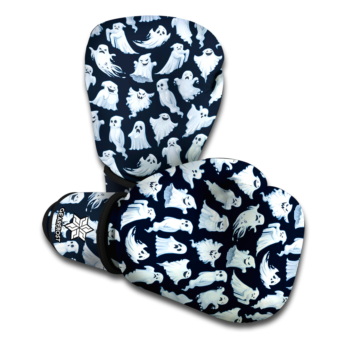 White Ghost Ghost Pattern Print Boxing Gloves