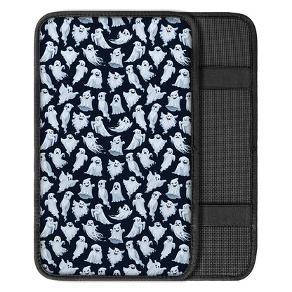 White Ghost Ghost Pattern Print Car Center Console Cover