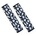 White Ghost Pattern Print Car Seat Belt Covers