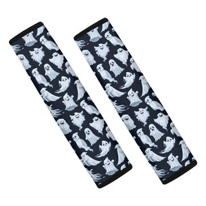 White Ghost Ghost Pattern Print Car Seat Belt Covers