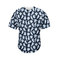 White Ghost Pattern Print Men's Baseball Jersey