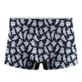 White Ghost Pattern Print Men's Boxer Briefs