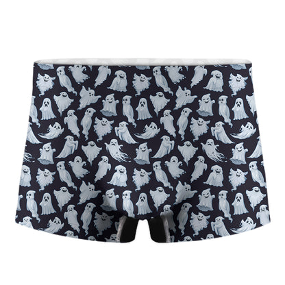 White Ghost Ghost Pattern Print Men's Boxer Briefs