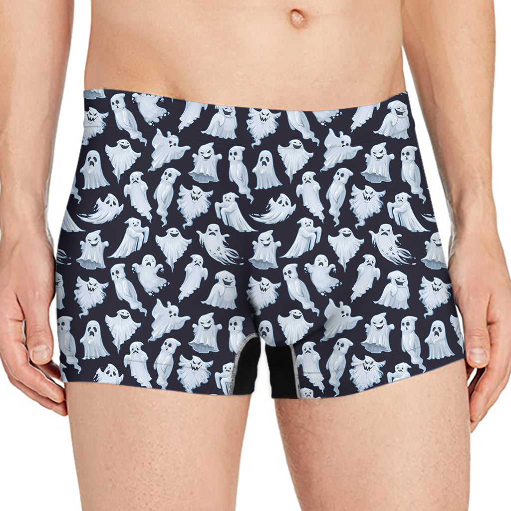 White Ghost Ghost Pattern Print Men's Boxer Briefs
