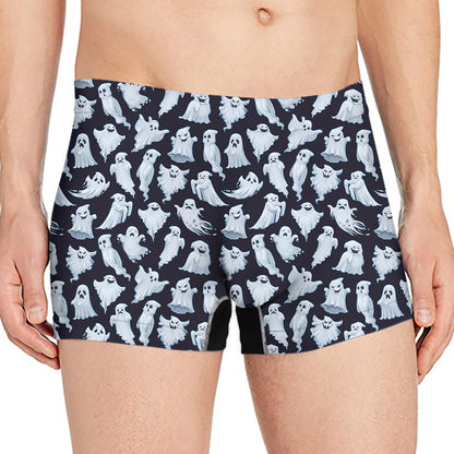 White Ghost Ghost Pattern Print Men's Boxer Briefs