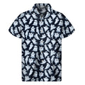 White Ghost Pattern Print Men's Short Sleeve Shirt