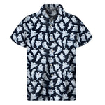 White Ghost Ghost Pattern Print Men's Short Sleeve Shirt