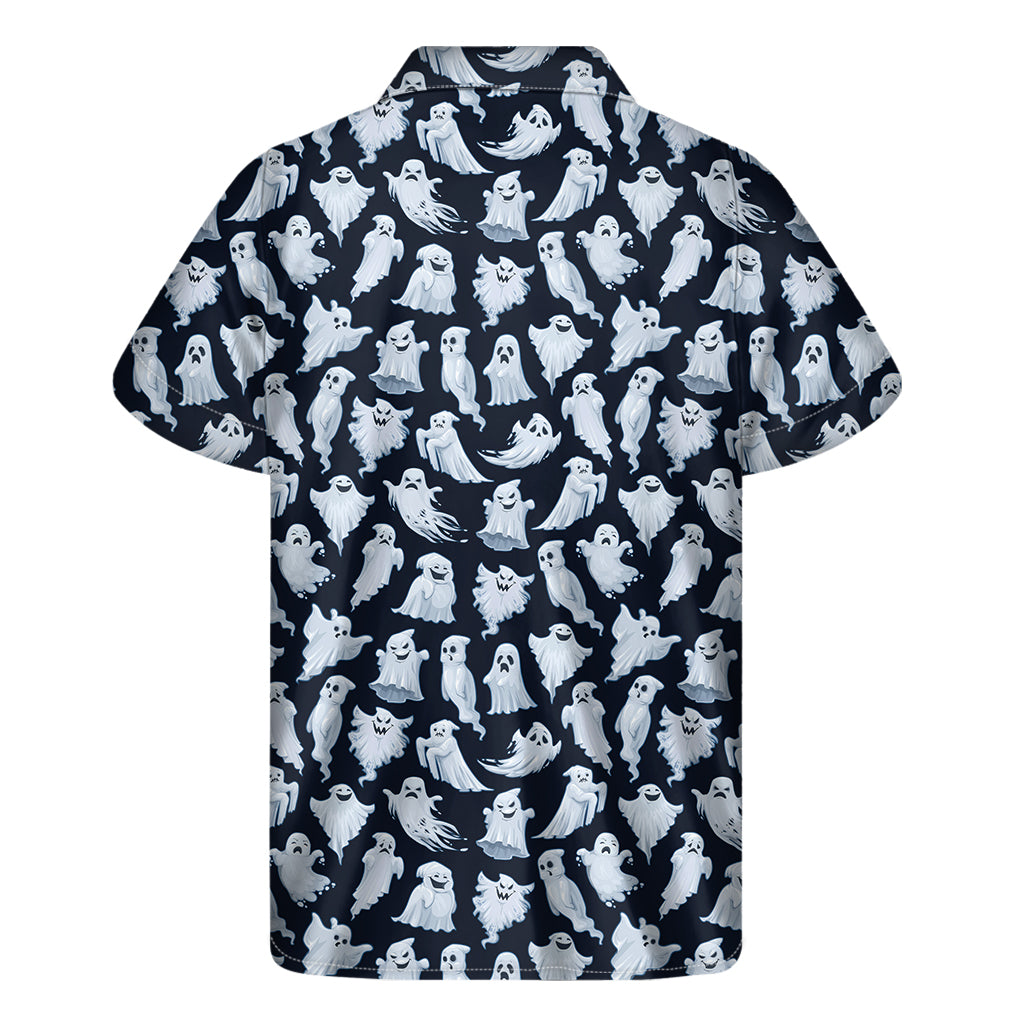 White Ghost Ghost Pattern Print Men's Short Sleeve Shirt
