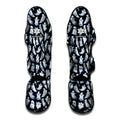 White Ghost Pattern Print Muay Thai Shin Guards