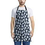 White Ghost Pattern Print Apron